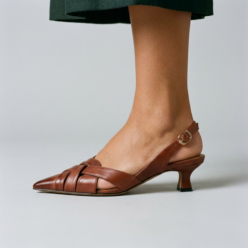 Reva Woven Slingback Heels