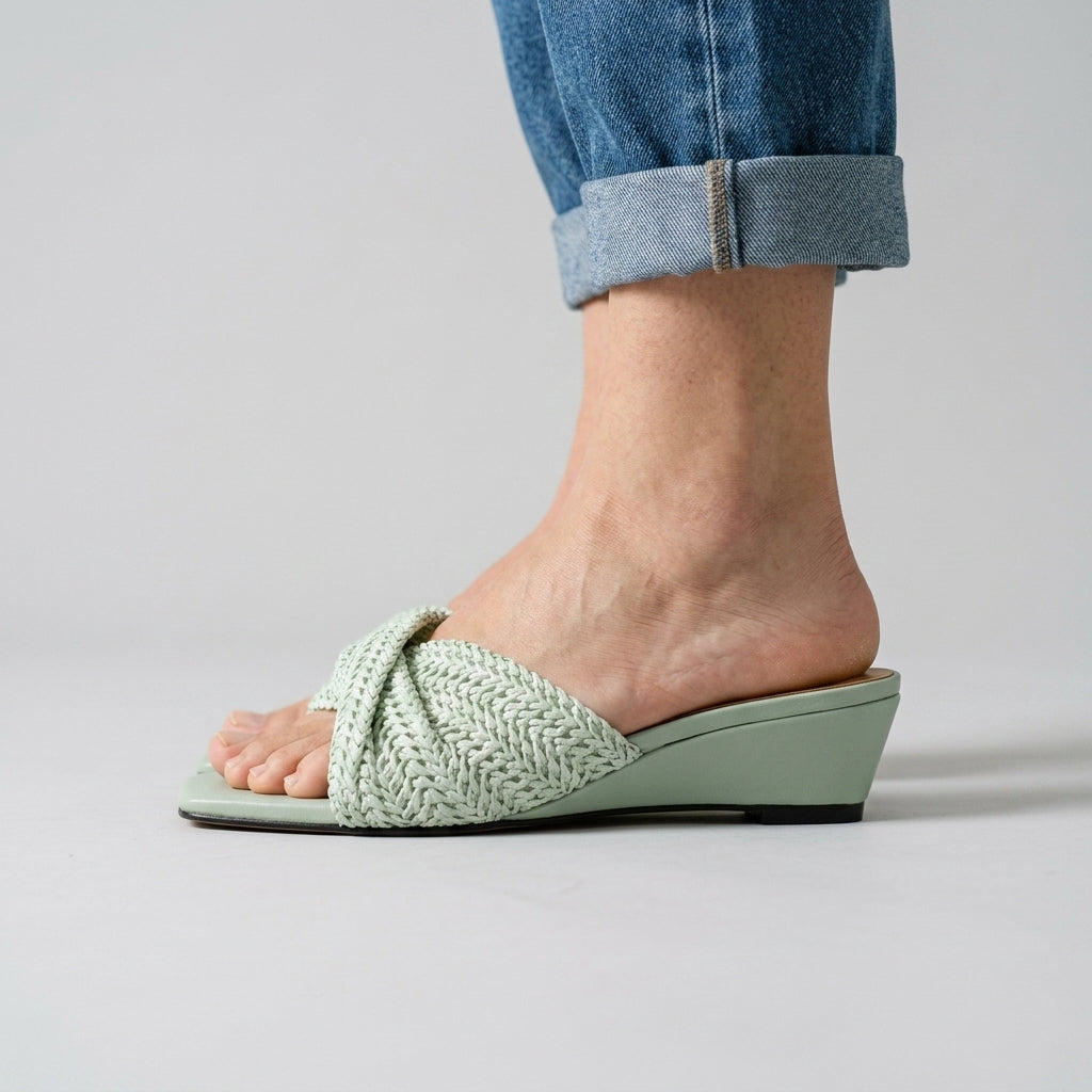Isla Woven Wedge Slides