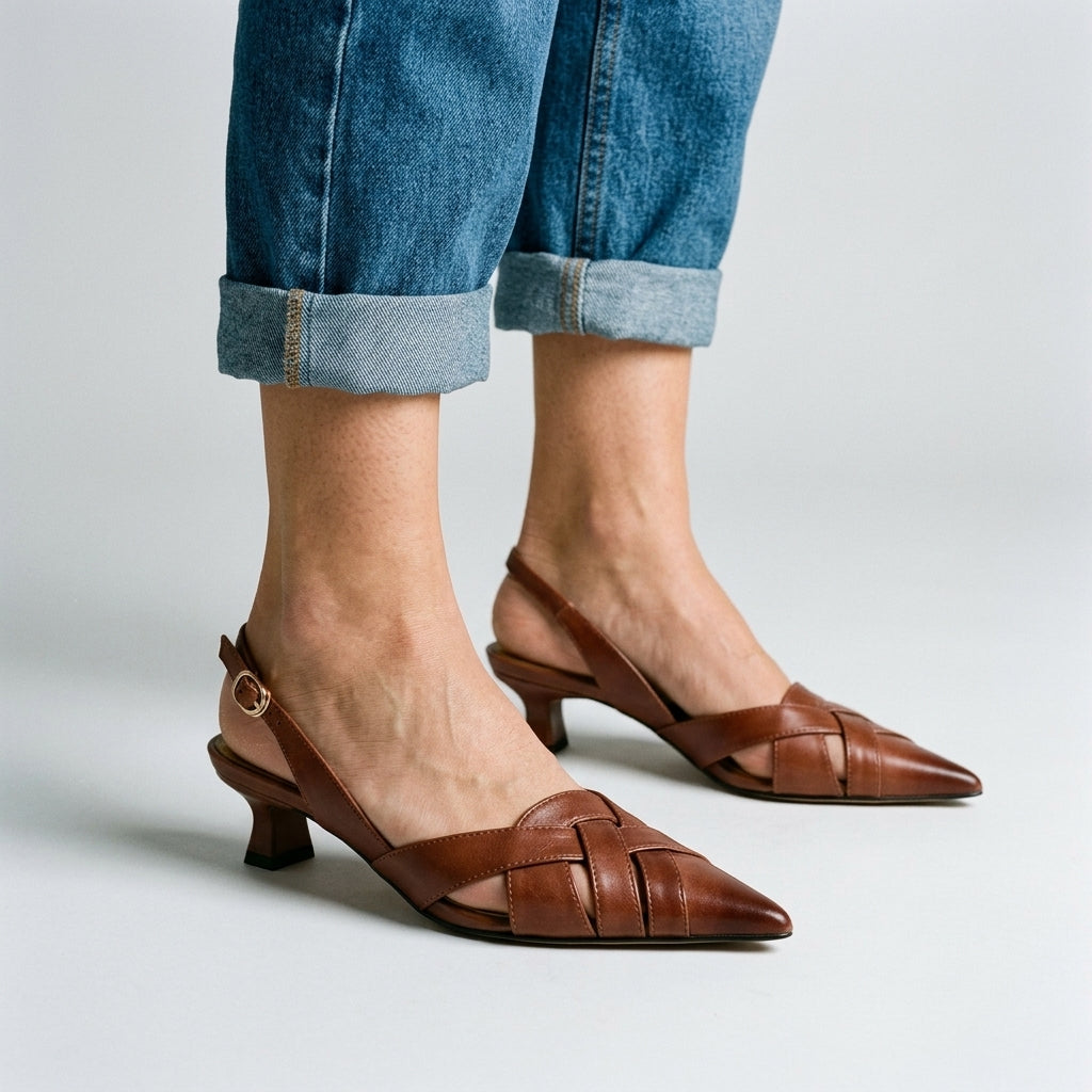 Reva Woven Slingback Heels