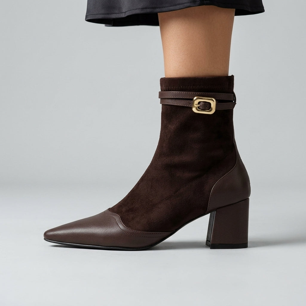 Lana Buckle Leather Boots