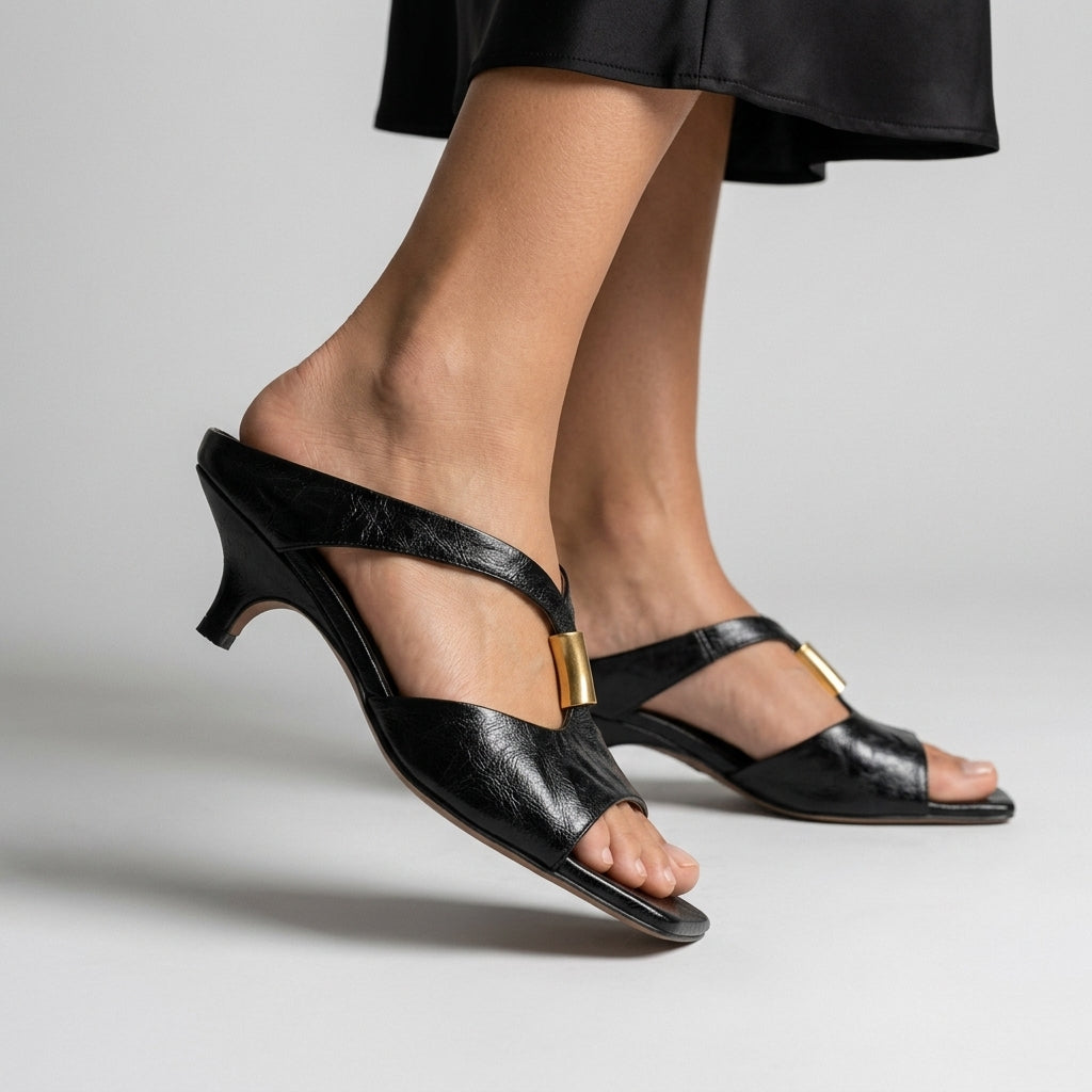 Celeste Kitten Heel Mules
