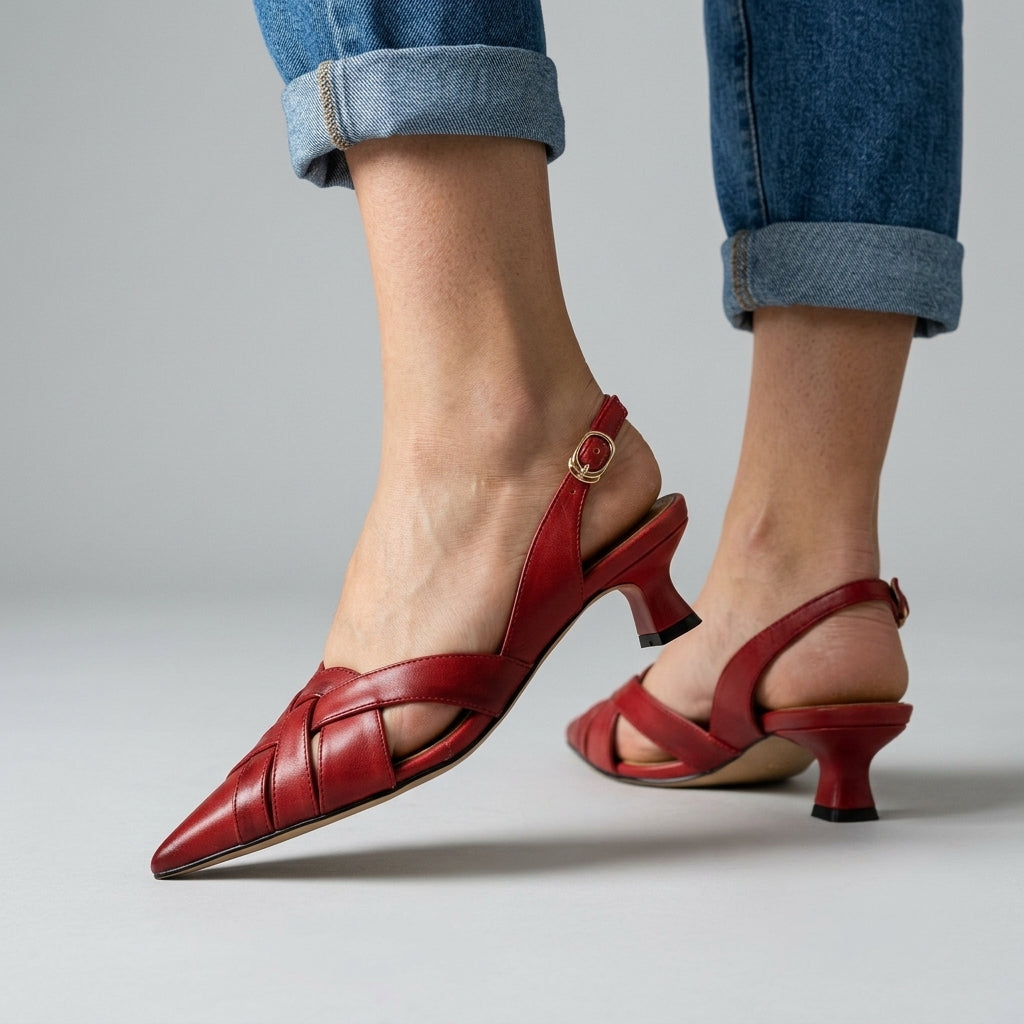 Reva Woven Slingback Heels