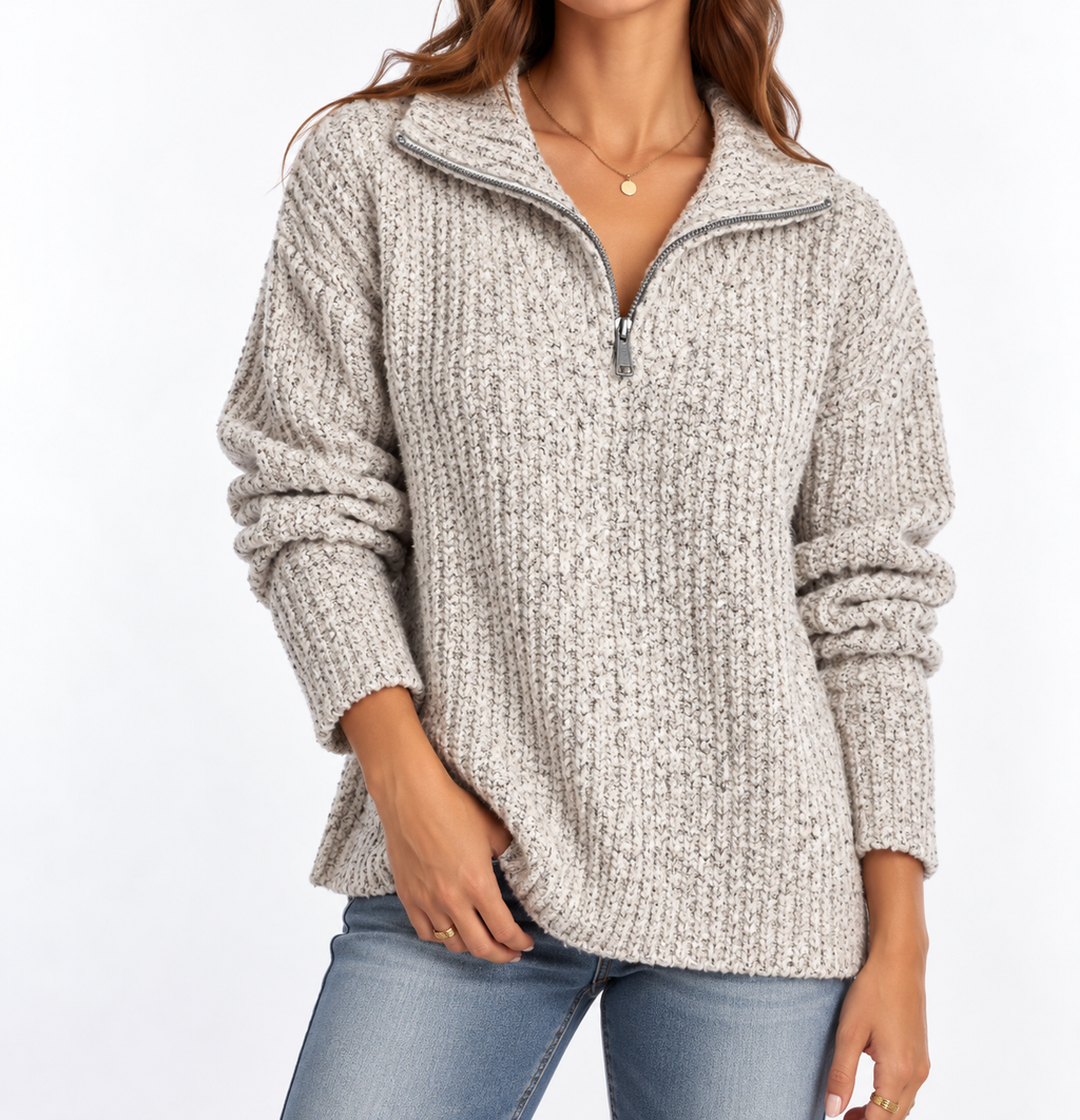 Textured Quarter-Zip Sweater