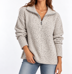Textured Quarter-Zip Sweater