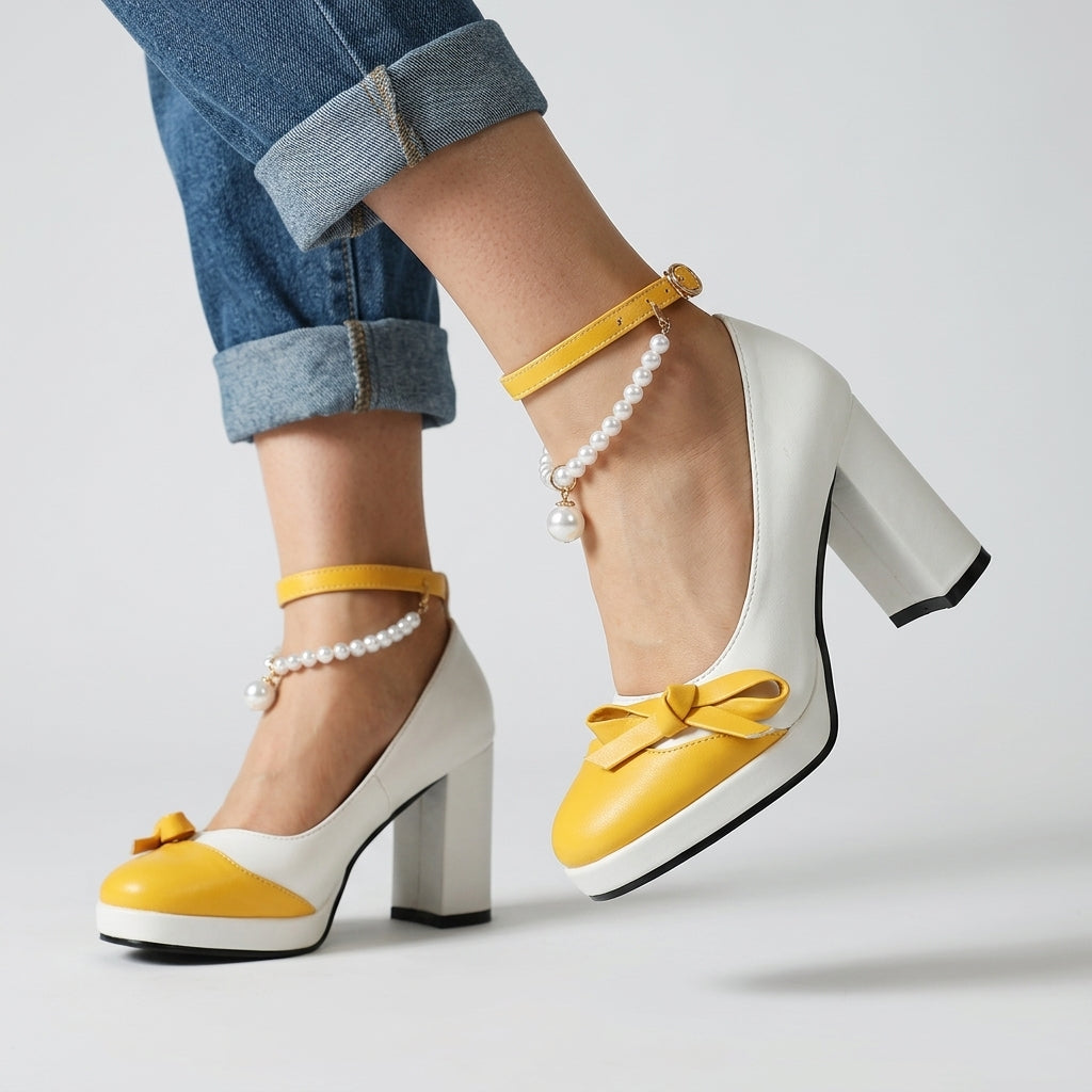 Lila Pearl Ankle Pumps