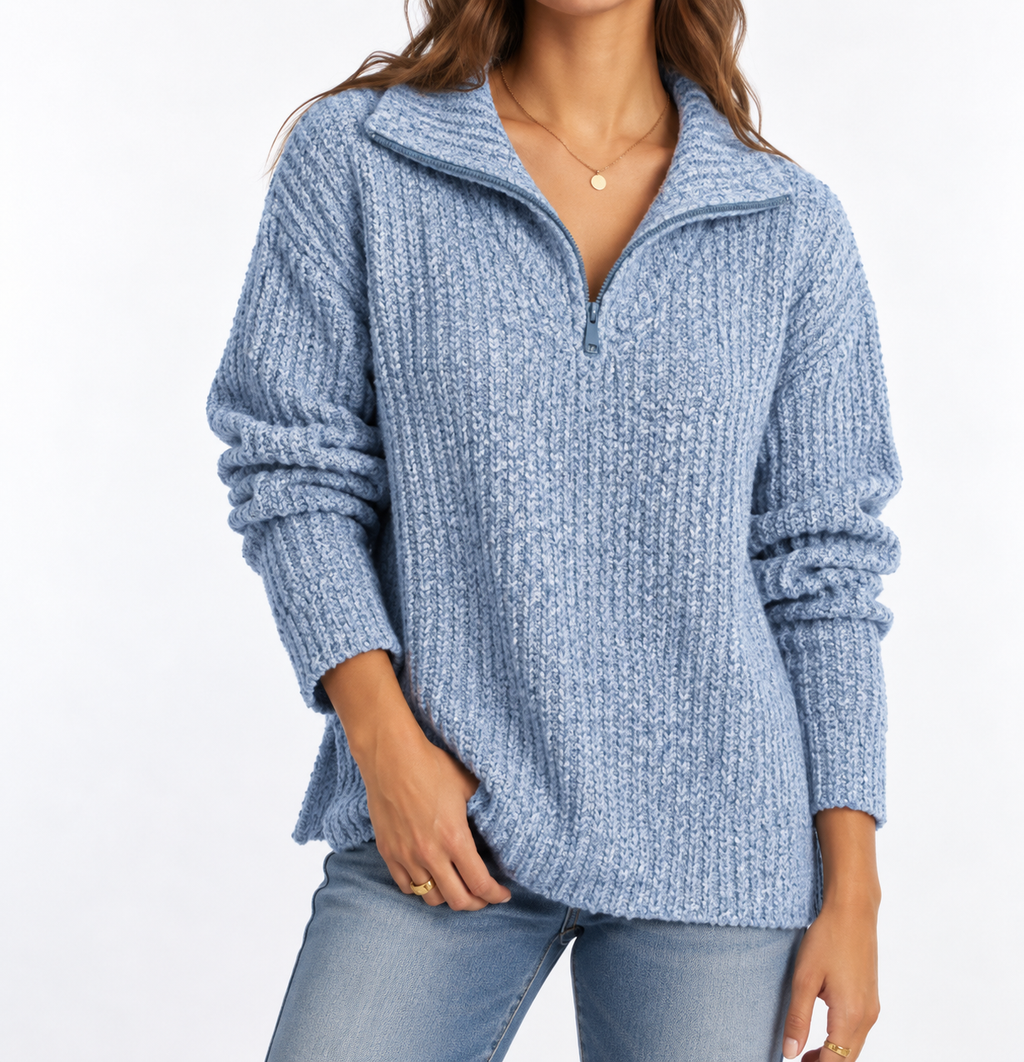 Textured Quarter-Zip Sweater