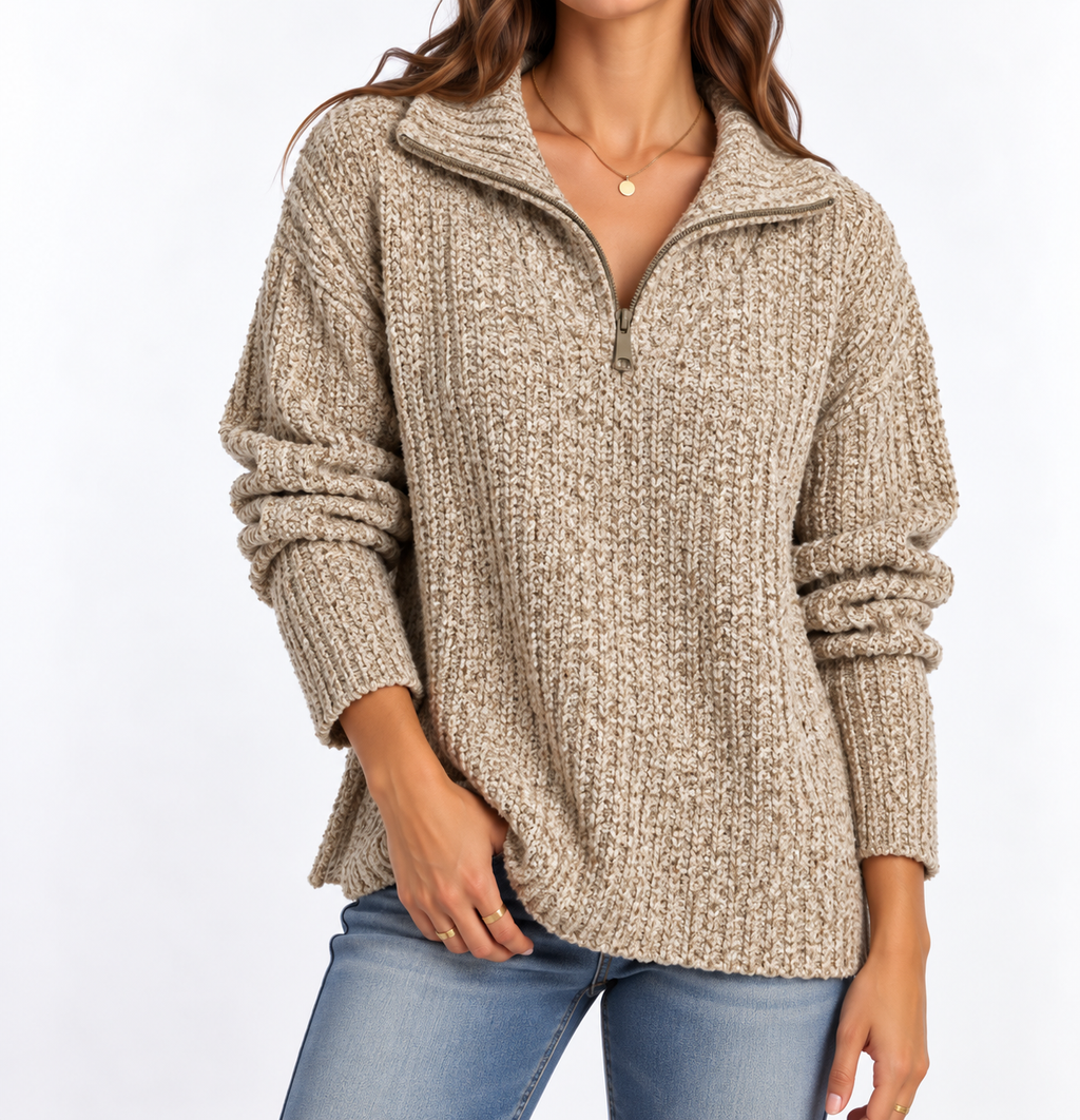 Textured Quarter-Zip Sweater