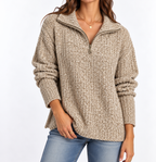 Textured Quarter-Zip Sweater