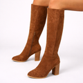 Long Suede Heeled Boots