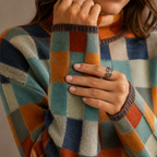 Checkered Turtleneck Sweater