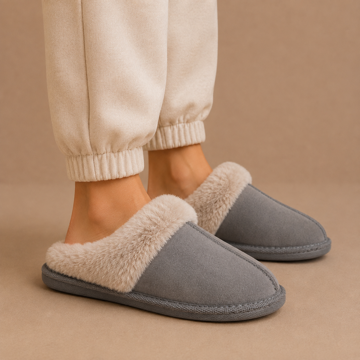 Suede Mule Slippers
