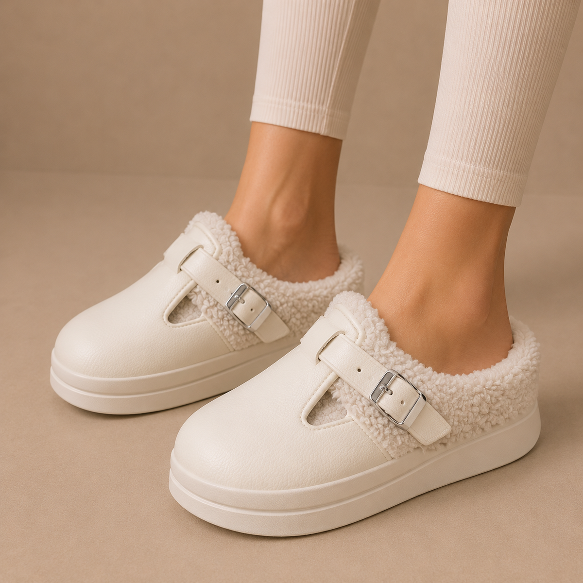 Buckle Cozy Slippers