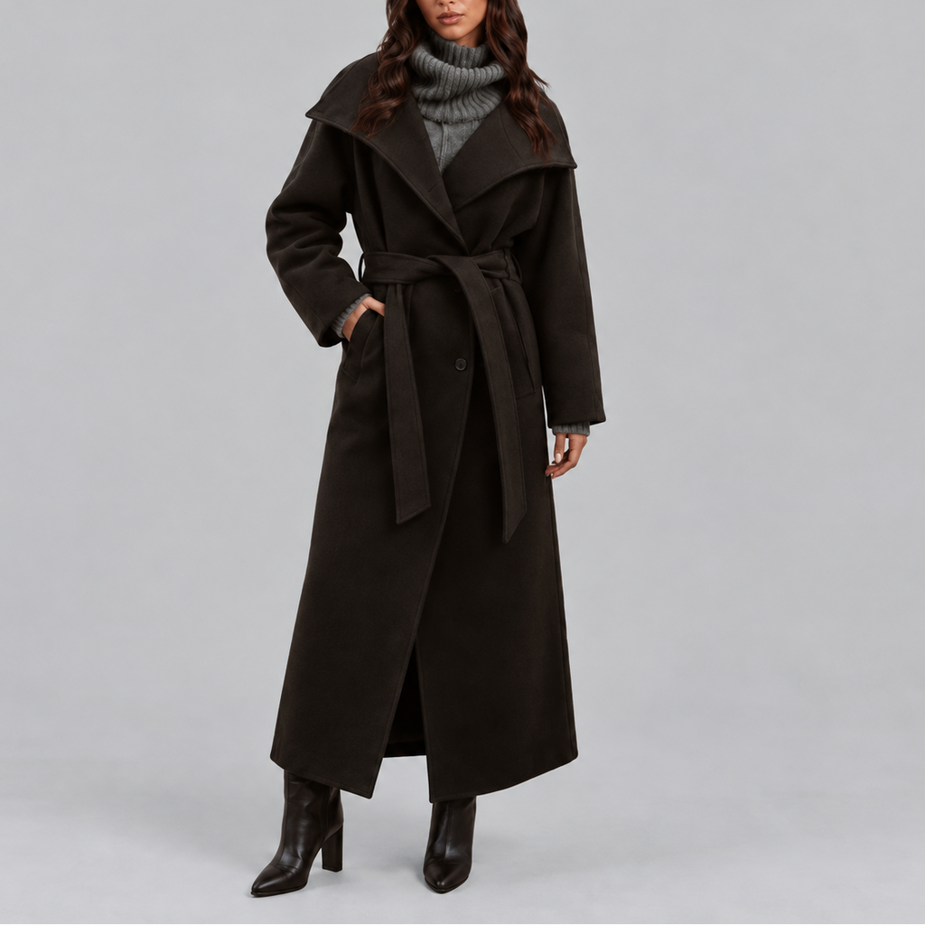 Belted Wrap Wool Coat