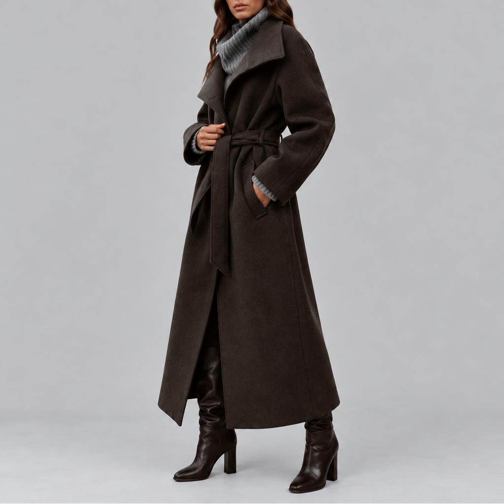 Belted Wrap Wool Coat