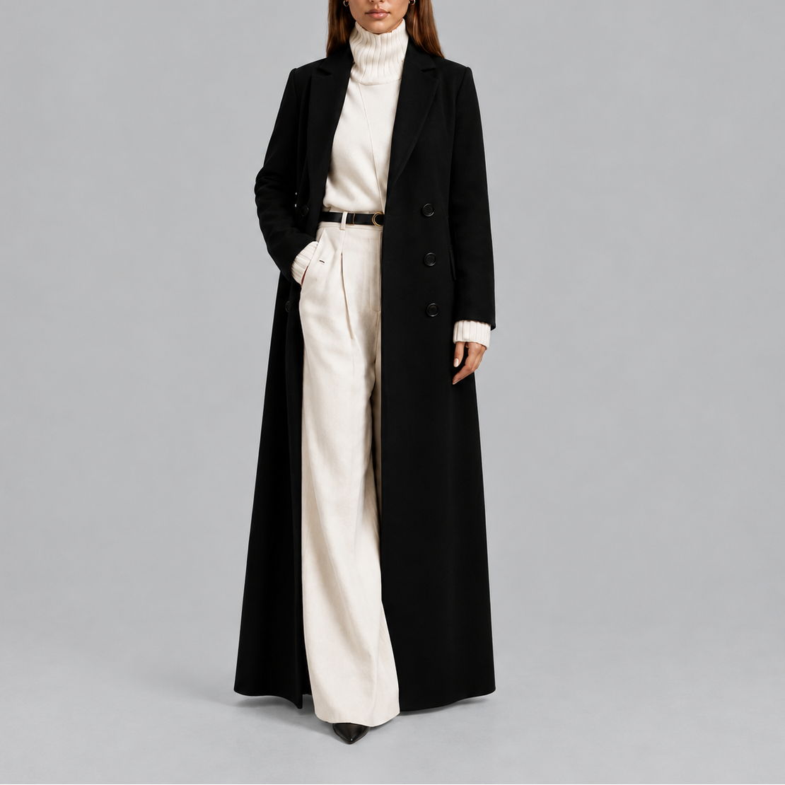 Double-Breasted Long Coat