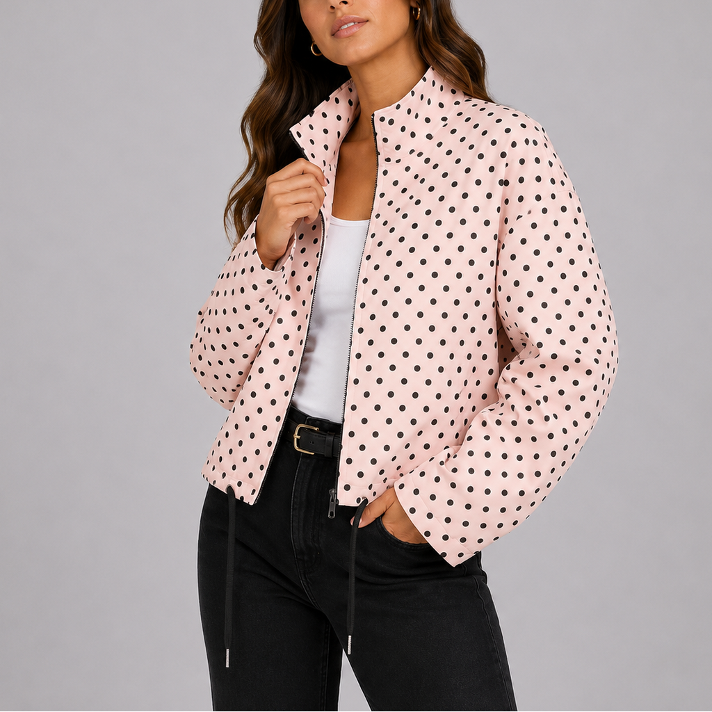 Polka Dot Bomber Jacket