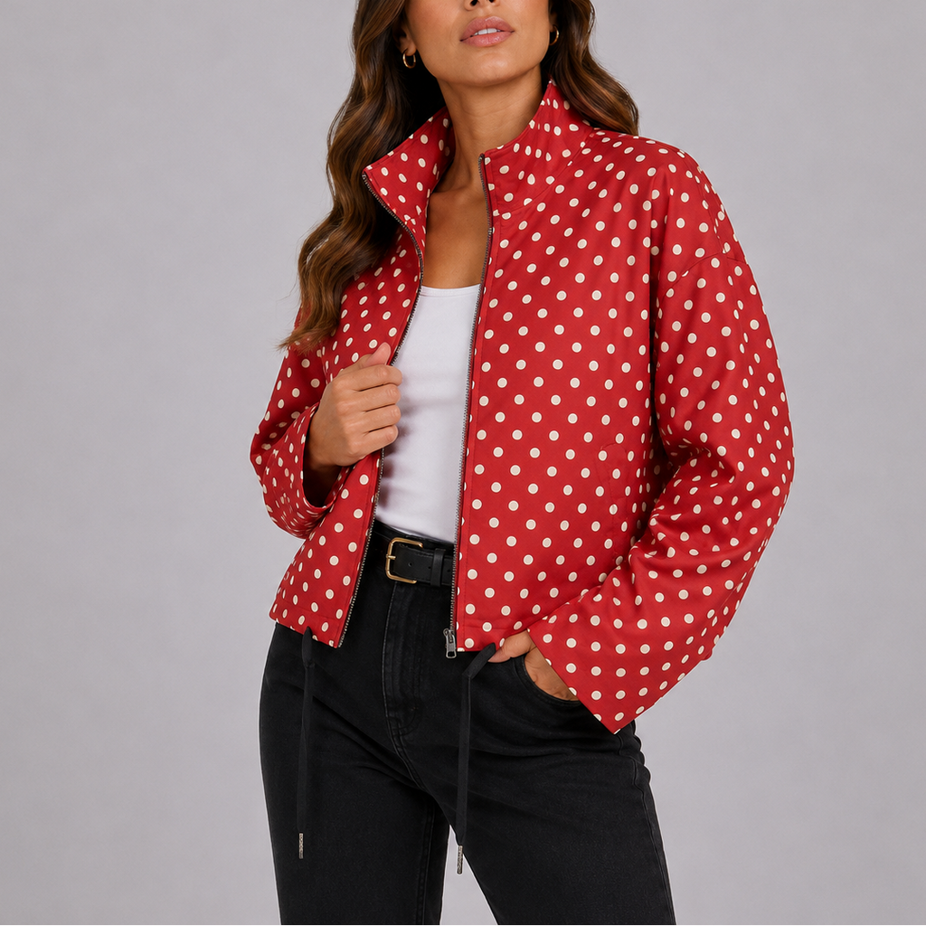 Polka Dot Bomber Jacket