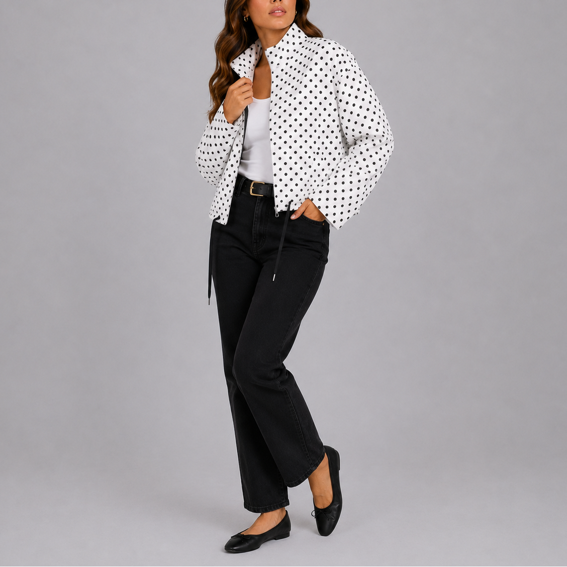 Polka Dot Bomber Jacket