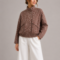 Polka Dot Cropped Bomber
