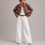Polka Dot Cropped Bomber