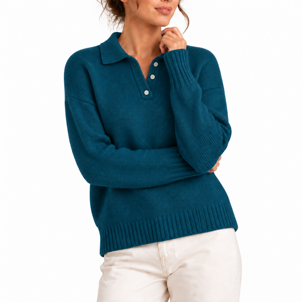 Polo Collar Knit Sweater