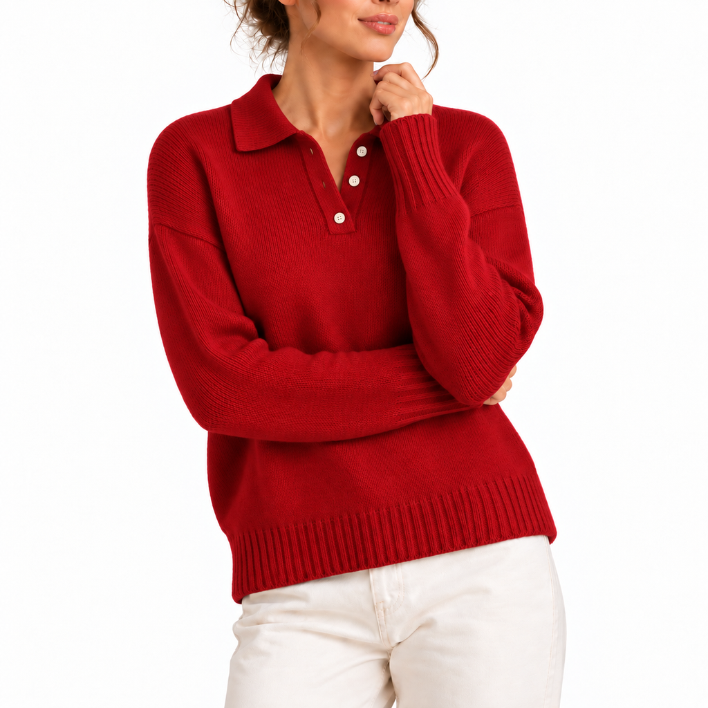 Polo Collar Knit Sweater