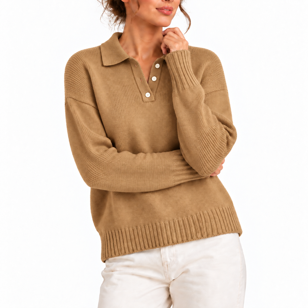 Polo Collar Knit Sweater