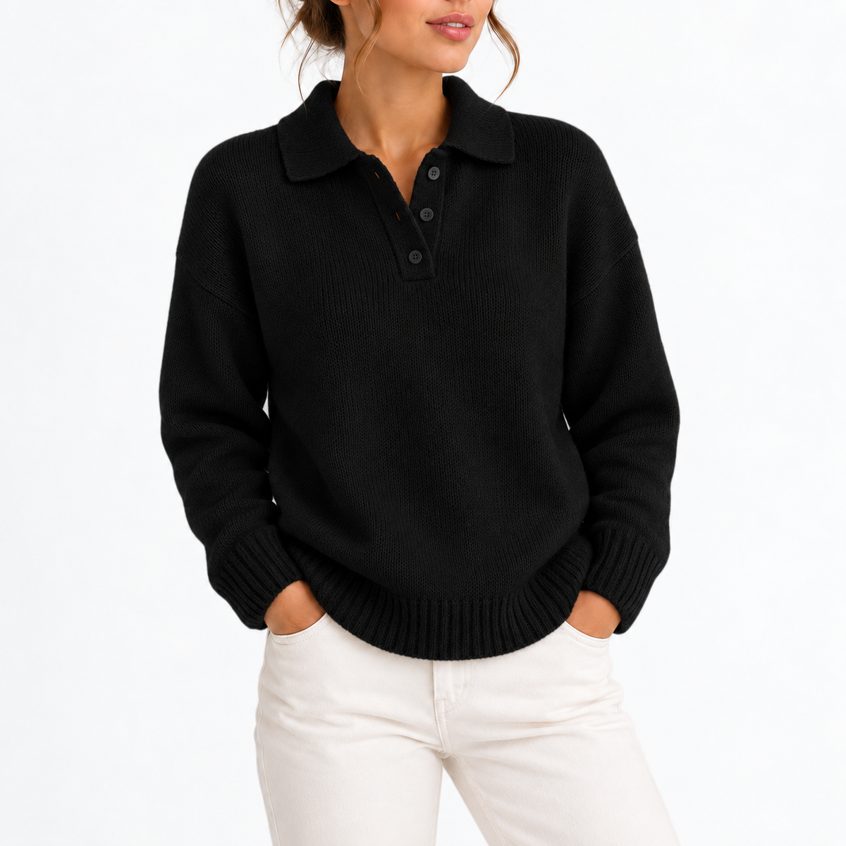 Polo Collar Knit Sweater