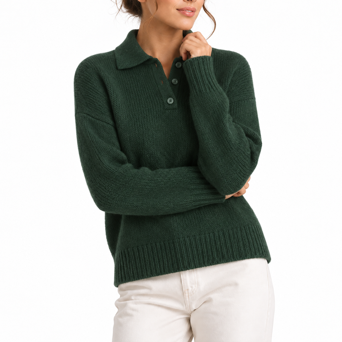 Polo Collar Knit Sweater