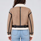 Cropped Teddy Aviator Jacket