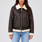 Cropped Teddy Aviator Jacket