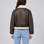 Cropped Teddy Aviator Jacket