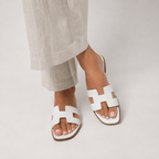 H-Strap Leather Slides