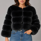 Cropped Fur-Look Jacket