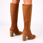 Long Suede Heeled Boots