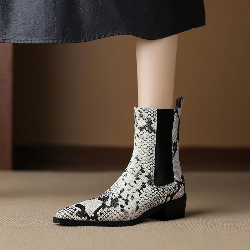 Seraphina Snakeskin Booties