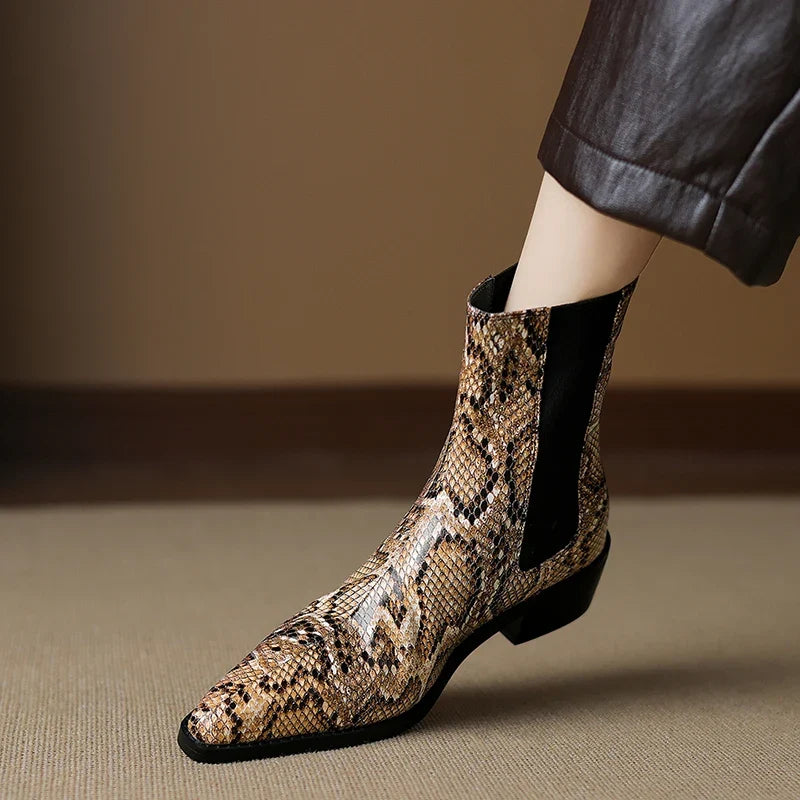 Seraphina Snakeskin Booties