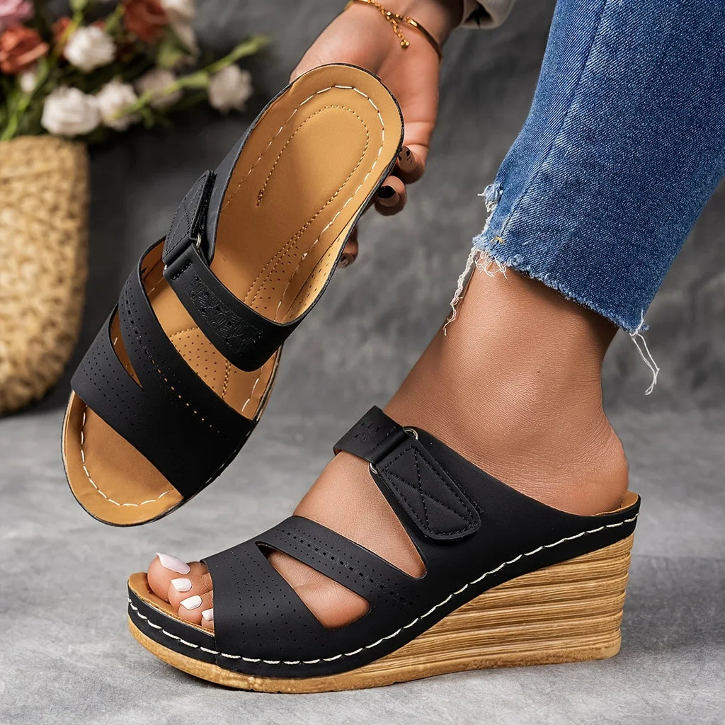 Sandra Leather Wedges