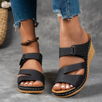 Sandra Leather Wedges