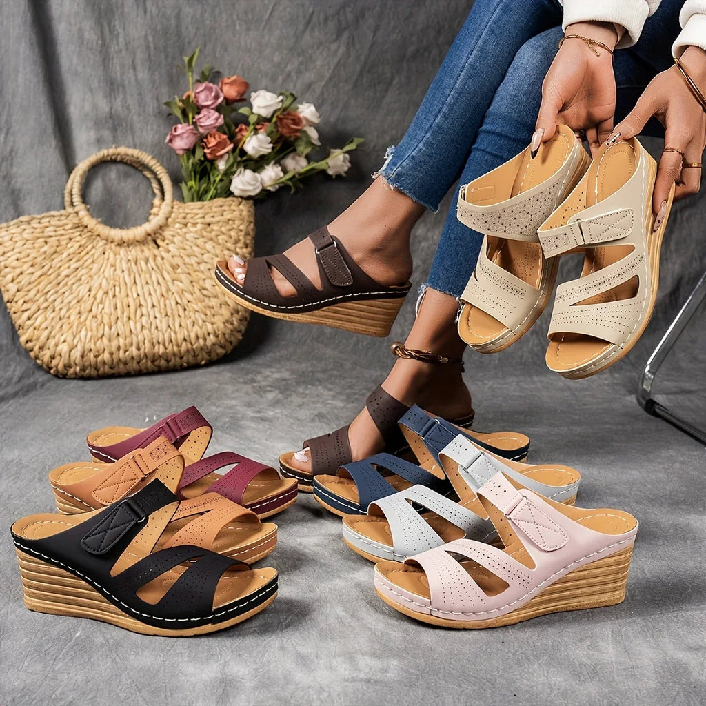 Sandra Leather Wedges