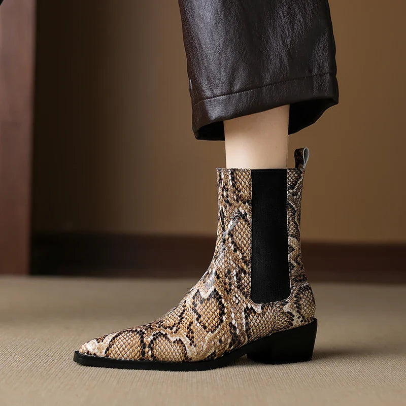Seraphina Snakeskin Booties