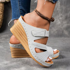 Sandra Leather Wedges