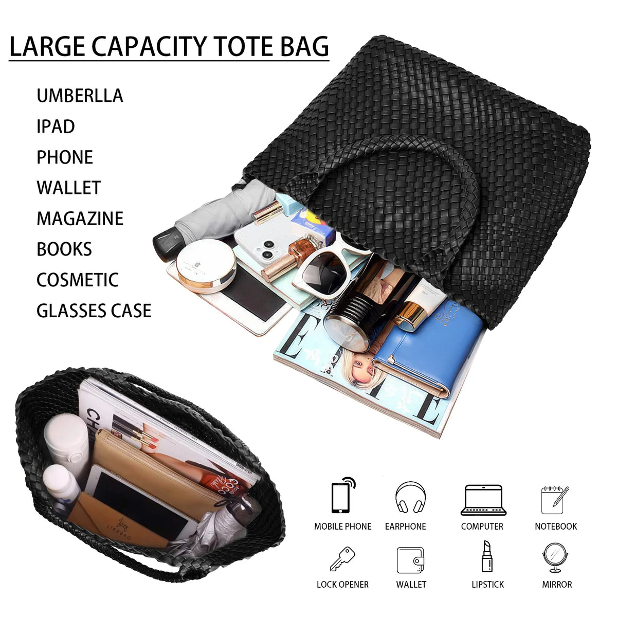 Lana Woven Leather Tote