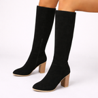 Long Suede Heeled Boots