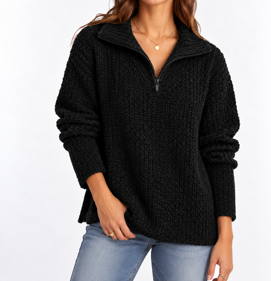 Textured Quarter-Zip Sweater