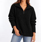 Textured Quarter-Zip Sweater