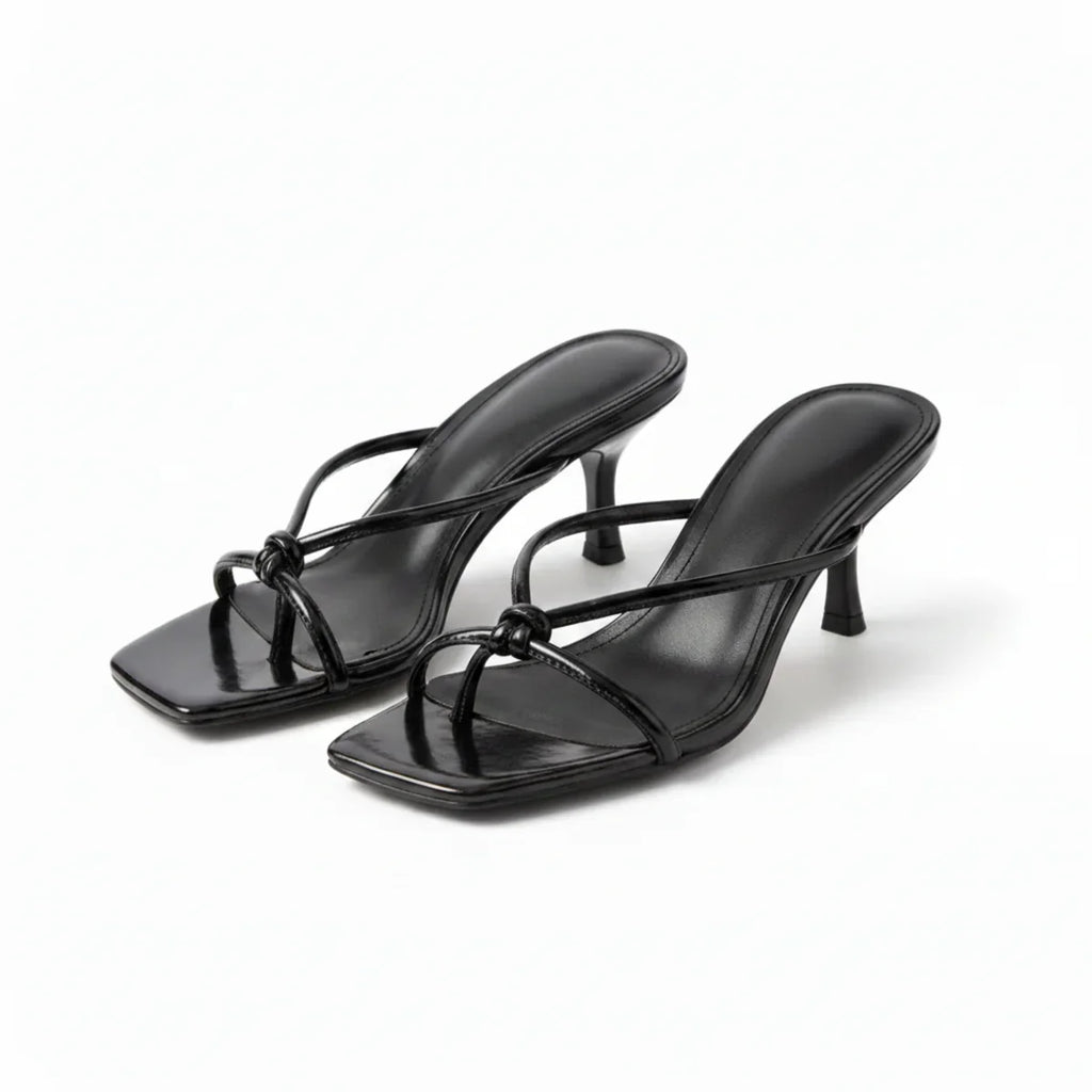 Knot Strap Heeled Sandals