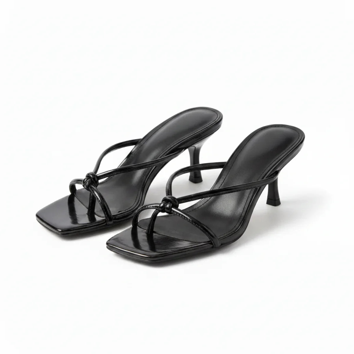Knot Strap Heeled Sandals