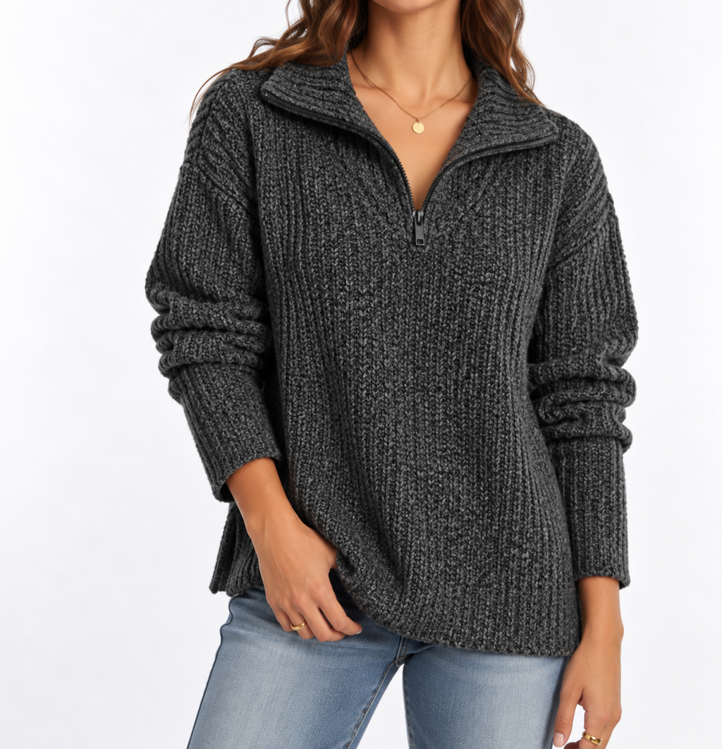 Textured Quarter-Zip Sweater