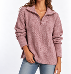 Textured Quarter-Zip Sweater